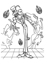 Раскраска - Принцесса и лягушка - Доктор Фасилье - колдун вуду
