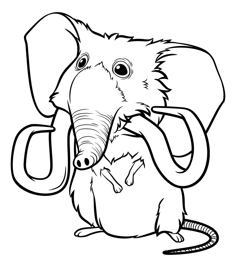 Раскраска - Семейка Крудс - Мышь-слон