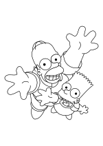 Раскраска - Симпсоны - Гомер и Барт Симпсоны