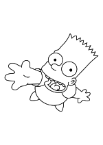 Раскраска - Симпсоны - Барт тянет руку