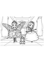 Раскраска Принцесса бабочка и София