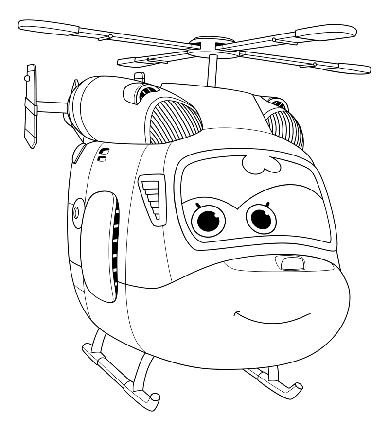 Раскраска - Супер Крылья: Джетт и его друзья - Спасательный вертолёт Диззи