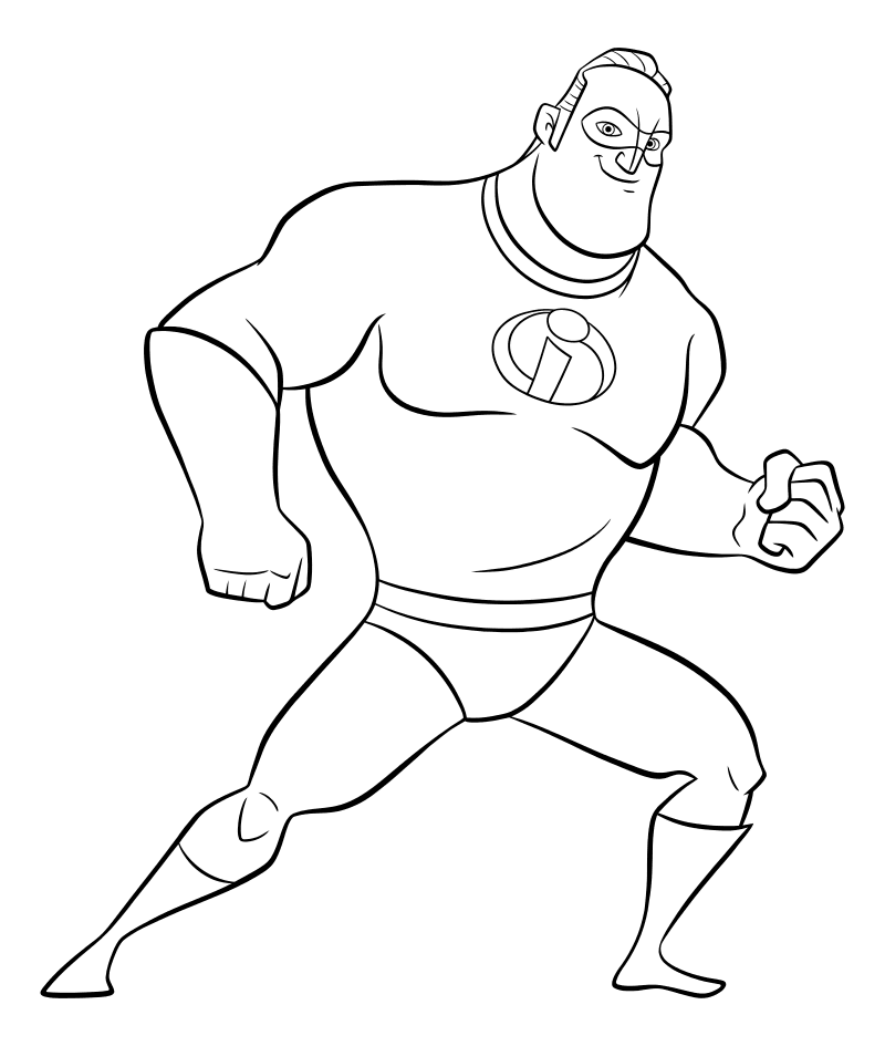 Раскраска - Суперсемейка 2 - Супергерой Боб Парр