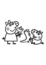 Раскраска - Свинка Пеппа - Свинка Пеппа и Поросёнок Джордж