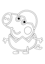 Раскраска - Свинка Пеппа - Поросёнок Джордж в пасхальном яйце