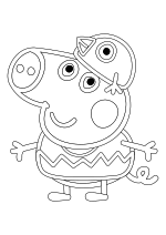 Раскраска - Свинка Пеппа - Поросёнок Джордж в костюме цыплёнка