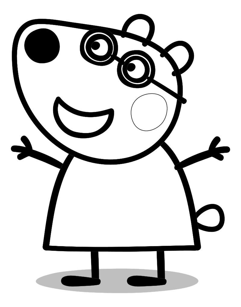 Раскраска - Свинка Пеппа - Полярная медведица Пенни