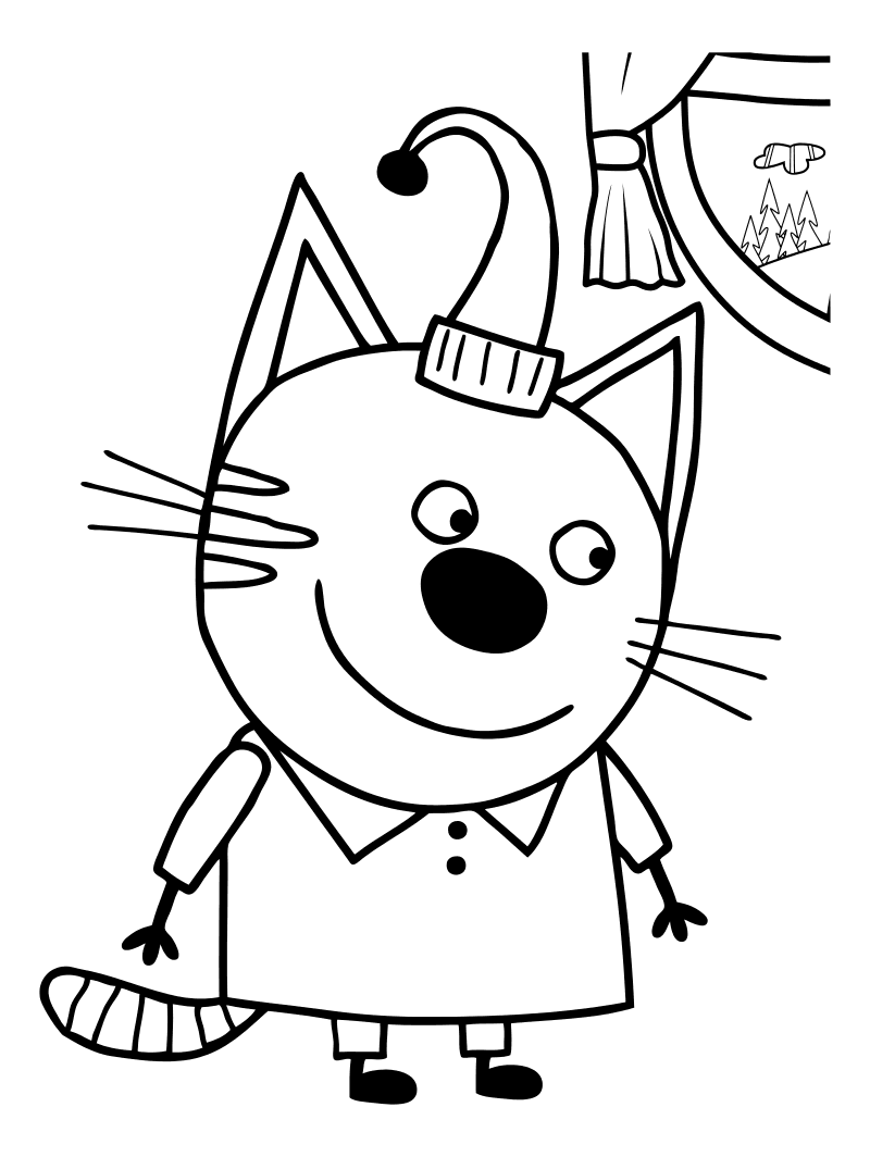 Раскраска - Три кота - Котёнок Компот