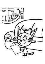 Раскраска - Три кота - Карамелька с открыткой