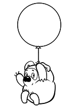 Раскраска Винни Пух на воздушном шарике