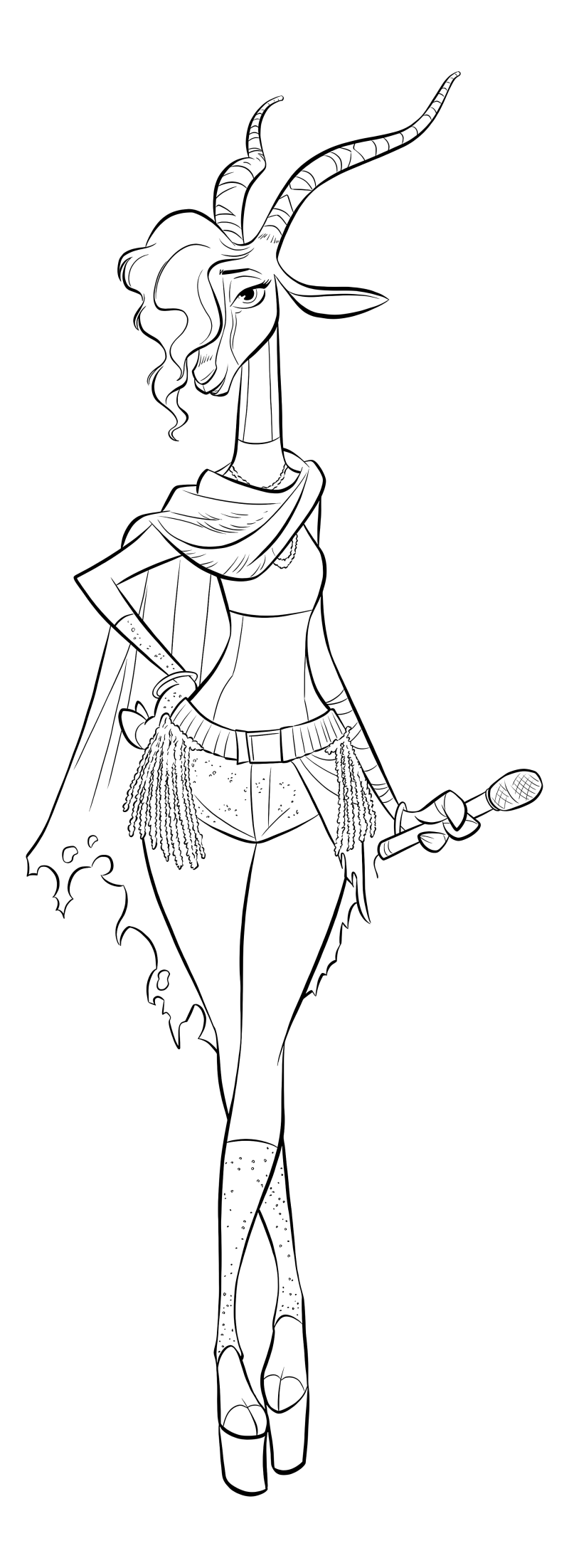 Раскраска - Зверополис 2 - Газелле