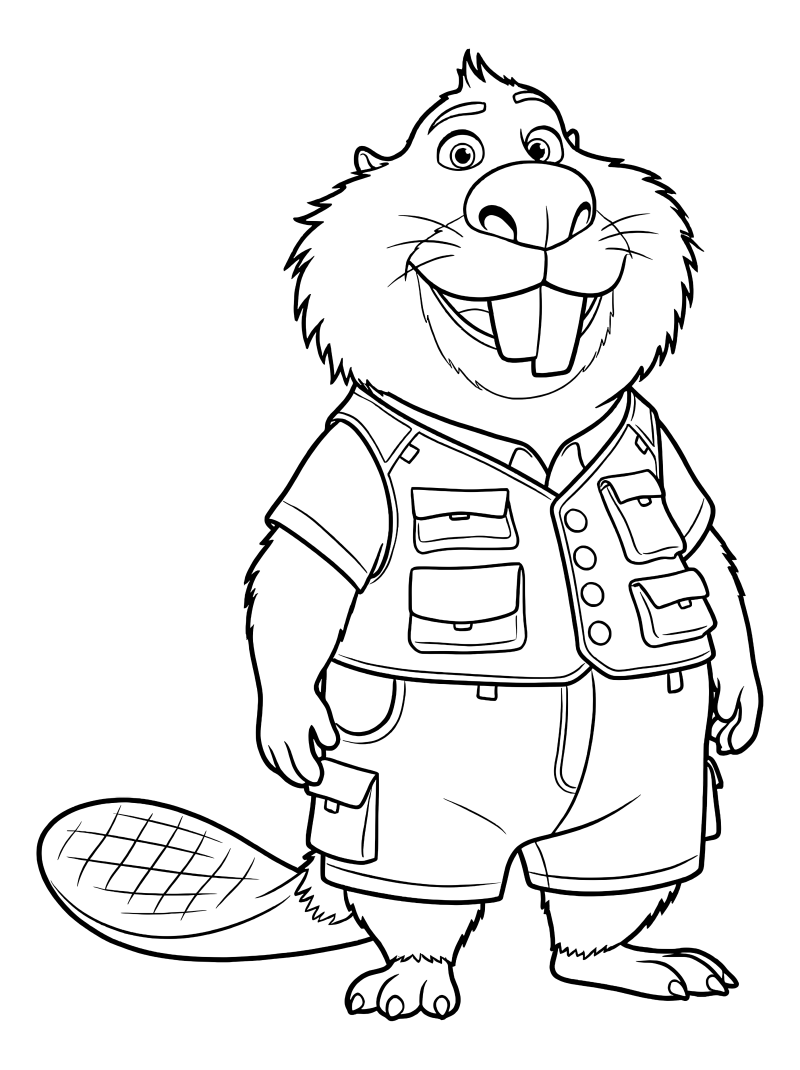 Раскраска - Зверополис 2 - Бобби Кленодер готова помочь