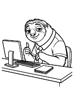 Раскраска - Зверополис 2 - Блиц за стойкой ГИБДД