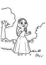 Раскраска - Зверополис 2 - Джуди в садовом платье