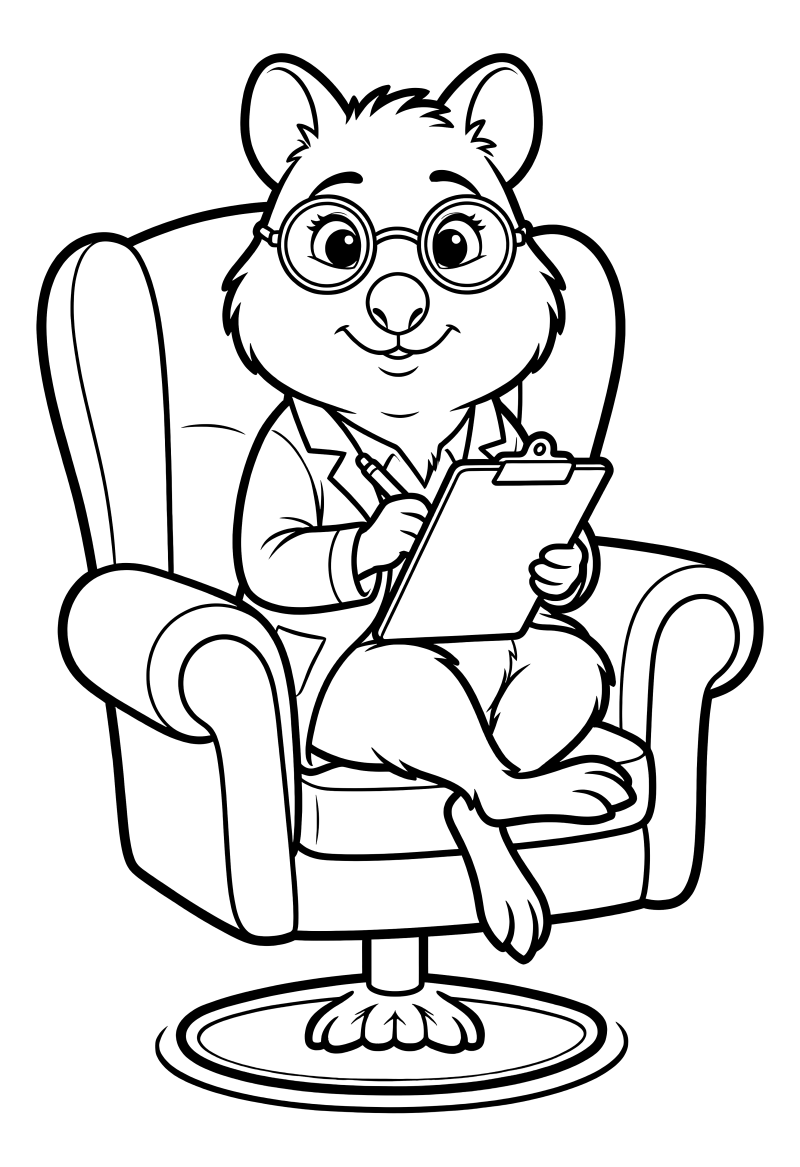 Раскраска - Зверополис 2 - Знаменитая поза доктора Няшби на стуле