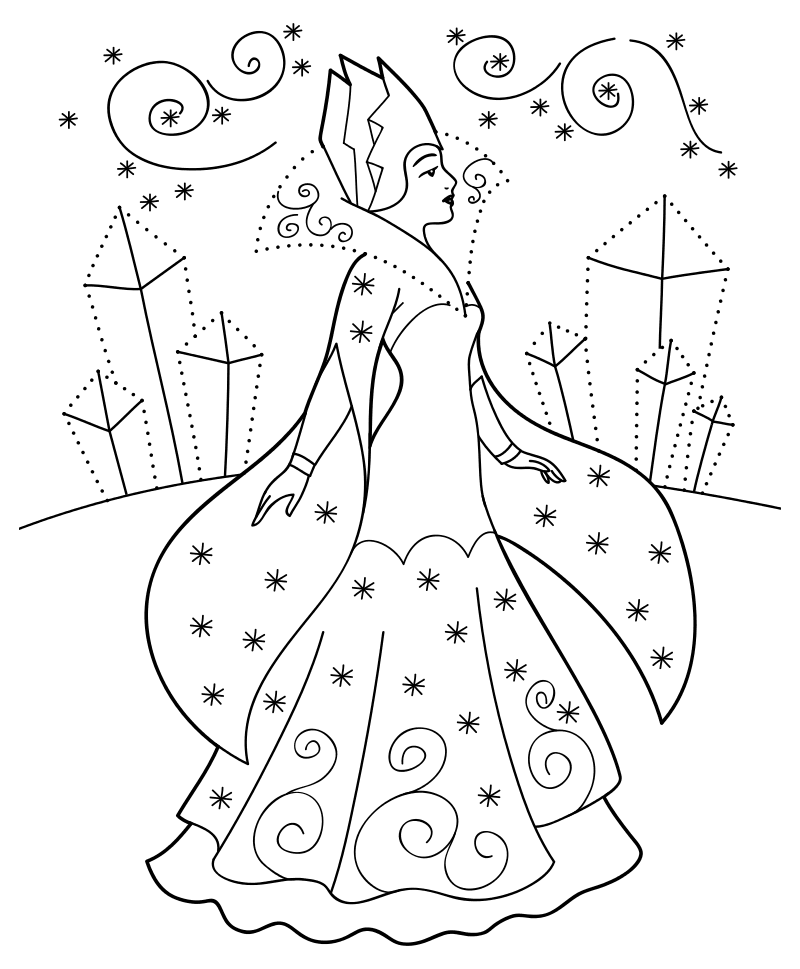 Раскраска - Новый год - Снежная королева