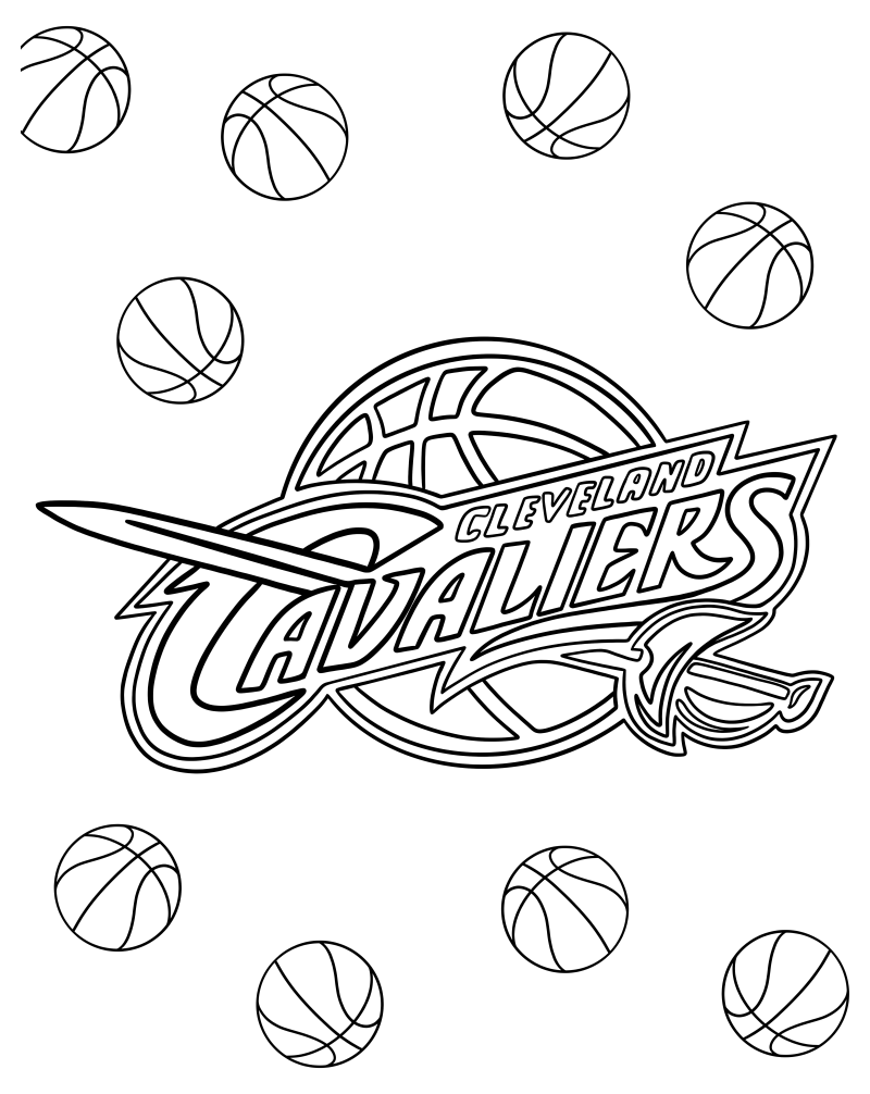 Раскраска - Баскетбол - Логотип Cleveland Cavaliers