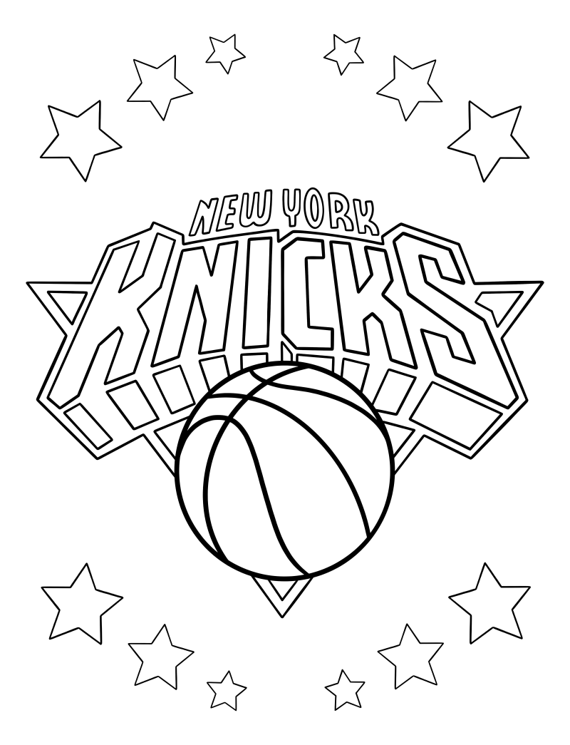 Раскраска - Баскетбол - Логотип New York Knicks