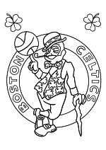 Раскраска - Баскетбол - Эмблема Boston Celtics
