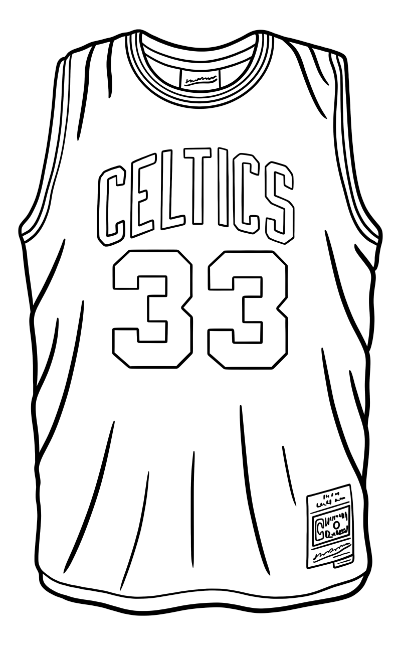 Раскраска - Баскетбол - Майка Celtics NBA
