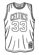 Раскраска - Баскетбол - Майка Celtics NBA