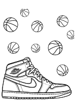 Раскраска - Баскетбол - Баскетбольная обувь Air Jordan