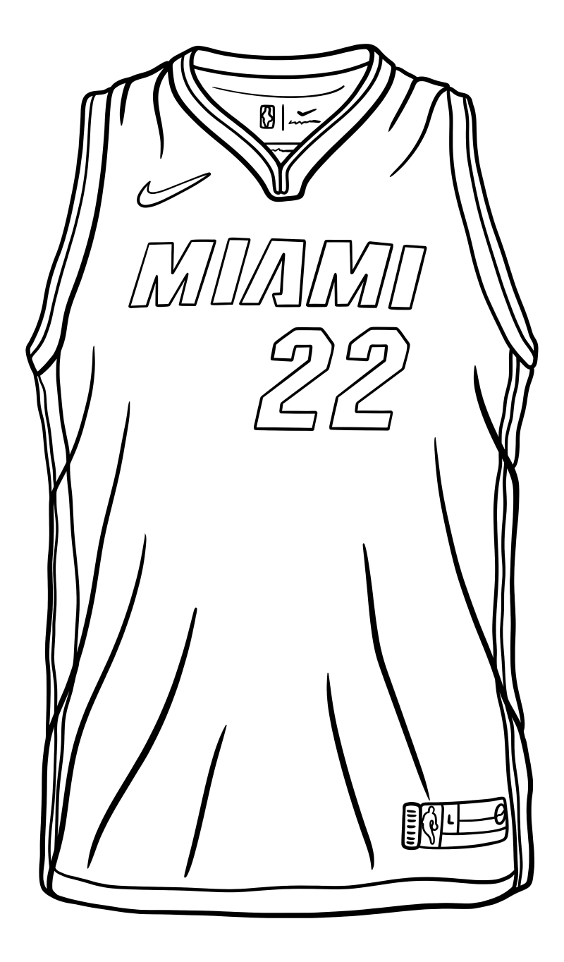 Раскраска - Баскетбол - Майка Miami Heat