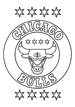Раскраска - Баскетбол - Логотип НБА Chicago Bulls
