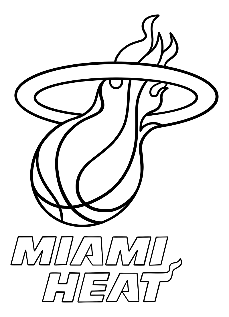 Раскраска - Баскетбол - Логотип Miami Heat