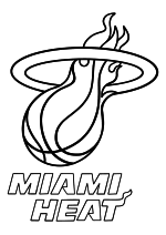 Раскраска - Баскетбол - Логотип Miami Heat
