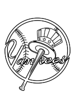 Раскраска - Бейсбол - Логотип бейсбольной команды New York Yankees