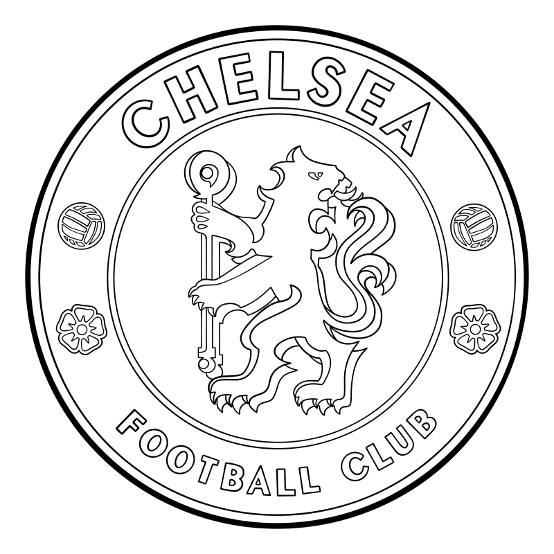 Раскраска - Футбол - Логотип футбольного клуба Chelsea