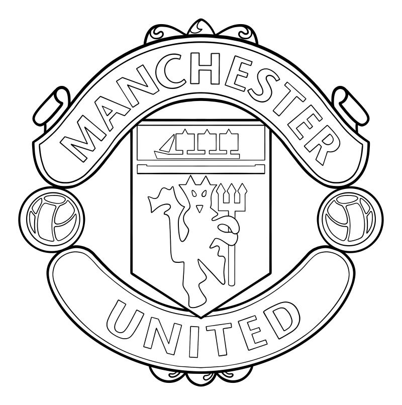 Раскраска - Футбол - Логотип Manchester United
