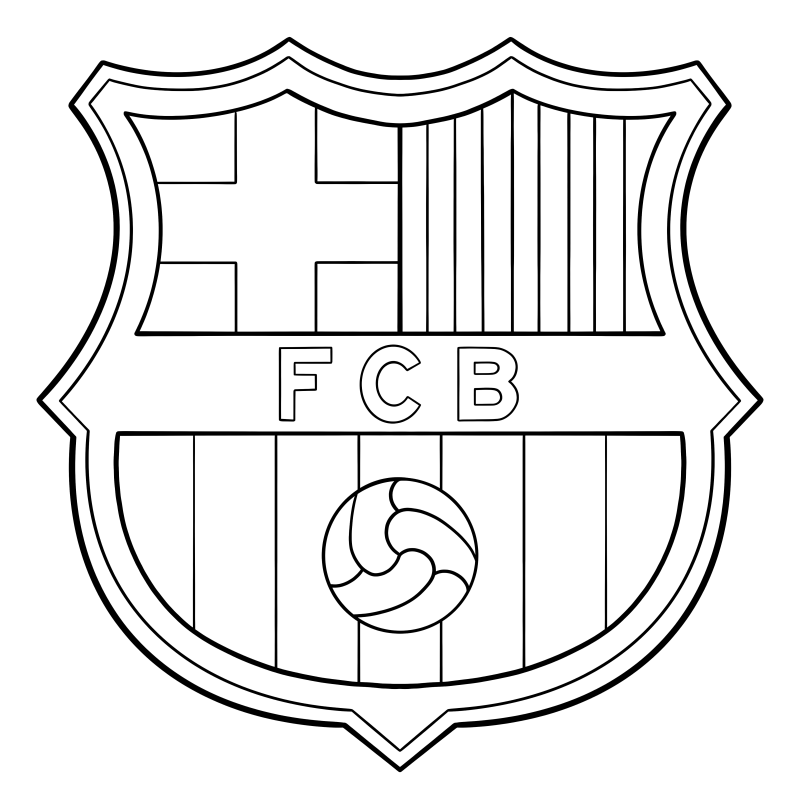 Раскраска - Футбол - Логотип FC Barcelona