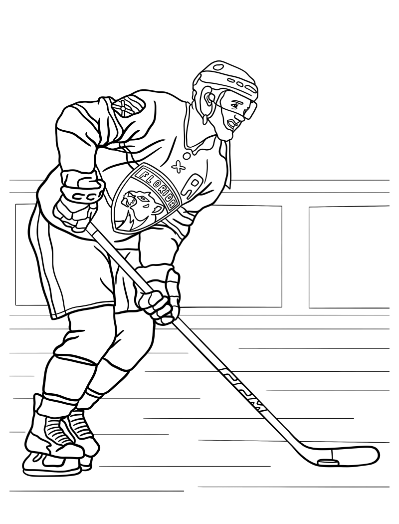 Раскраска - Хоккей - Джонатан Юбердо из Florida Panthers