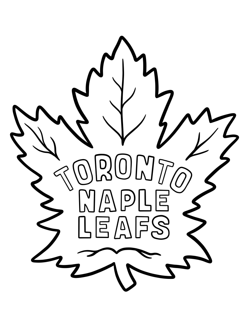 Раскраска - Хоккей - Логотип Toronto Maple Leafs