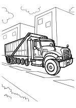 Раскраска - Грузовые автомобили - Большой самосвал MACK