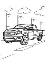 Раскраска - Грузовые автомобили - Грузовик RAM