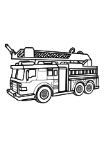 Раскраска - Грузовые автомобили - Пожарная машина