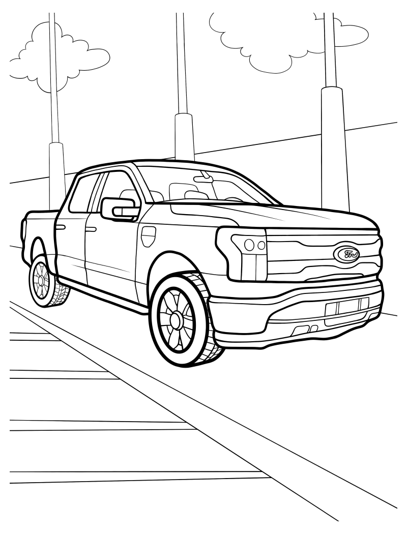 Раскраска - Грузовые автомобили - Грузовик Ford F150