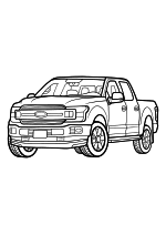 Раскраска - Грузовые автомобили - Детализированный пикап Ford