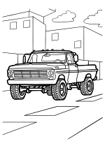 Раскраска - Грузовые автомобили - Винтажный пикап
