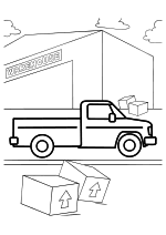Раскраска - Грузовые автомобили - Простой грузовик для детей