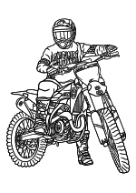 Раскраска - Кроссовые мотоциклы - Мотоциклист на кроссовом мотоцикле Husqvarna