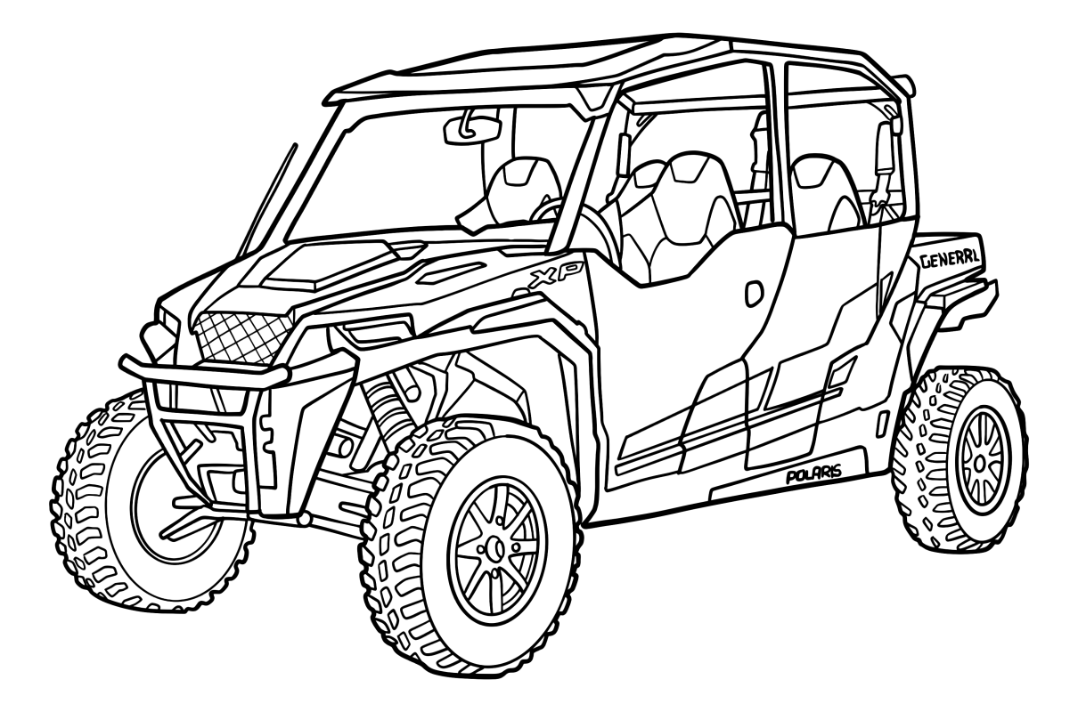 Раскраска - Квадроциклы - Квадроцикл Polaris Sportsman
