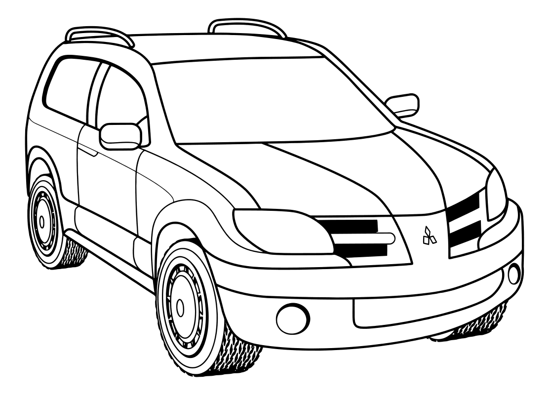 Раскраска - Легковые автомобили - Компактный кроссовер - Mitsubishi Outlander