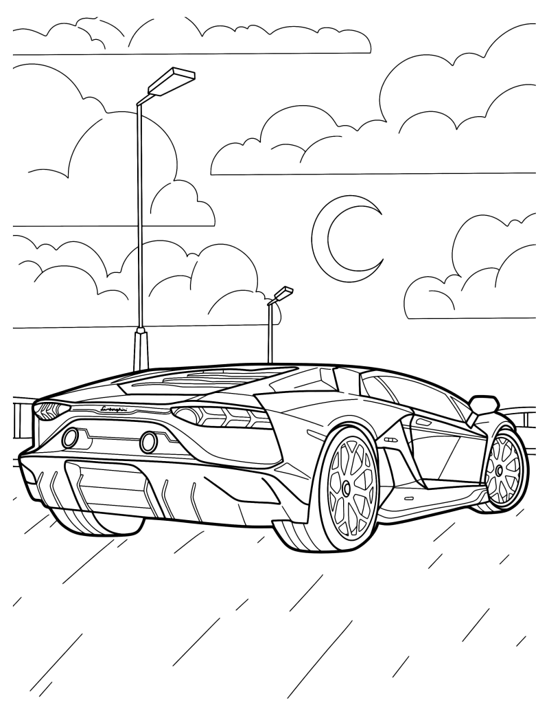 Раскраска - Легковые автомобили - Lamborghini