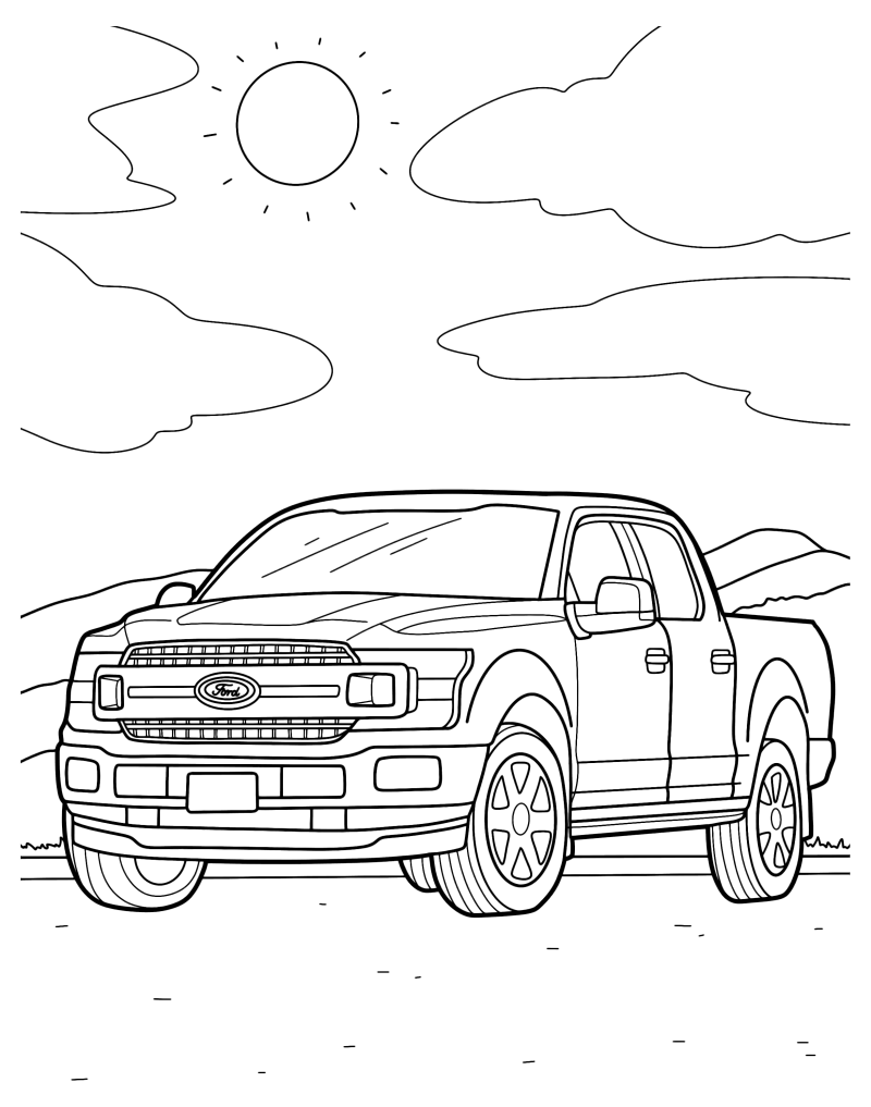 Раскраска - Легковые автомобили - Ford F 150