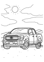 Раскраска - Легковые автомобили - Ford F 150