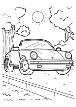Раскраска - Легковые автомобили - Винтажный Porsche